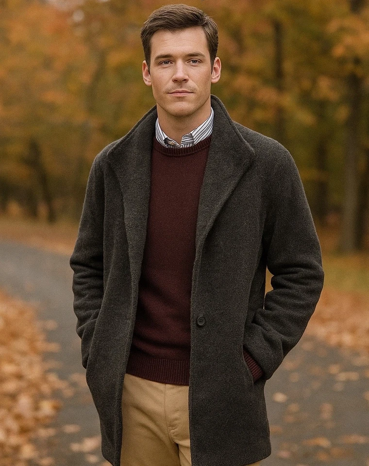 Banana Republic Mens Grey Textured Eyelash Soft One Button Sweater Coat Size S - Image 1 of 4