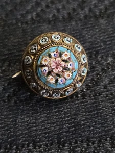 FAP FABBRICA ANGELO PESSAR ITALIENISCHE MIKROMOSAIK ANSTECKNADEL 7/8 ZOLL - SELTENER FUND (x) - Bild 1 von 7