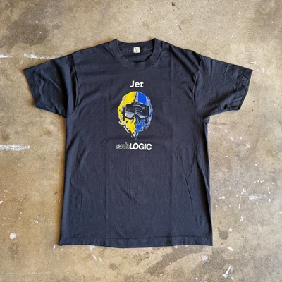 VINTAGE JET FLIGHT SIMULATOR VIDEO GAME BY SUBLOGIC T-SHIRT SZ M COMMODORE 64 - Image 1 of 4