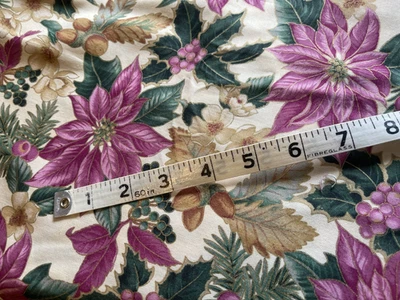HOFFMAN ENCANTO DE VACACIONES NAVIDAD MALVA FLOR DE PASCUA TELA DE ALGODÓN POR Foto 1 de 2