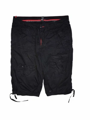 Sean John Cargo Shorts 36 Black Streetwear Military Paratrooper Baggy Y2K C65 - Image 1 of 3