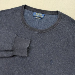 Polo Ralph Lauren Suéter Para Hombres Grande Azul Marino Brezo Pima Algodón Cuello Redondo Poni - Imagen 1 de 11