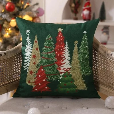 Fundas de almohada decorativas a cuadros de Navidad cojín escocés tartán 45*45 cm Foto 1 de 4