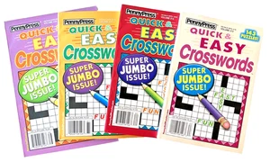 NEW Lot of 4 Penny Press Dell Quick Easy Super Jumbo Crossword Puzzle Books - Bild 1 von 3