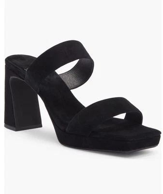 NUEVA Sandalia Jeffrey Campbell Danity Plataforma Deslizable - Gamuza Negra - 9 EE. UU. Foto 1 de 3