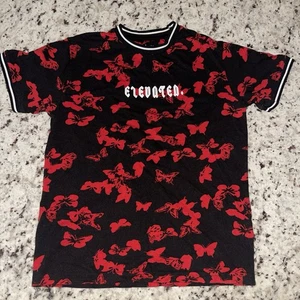 Cactus Boys Elevated Black Red Butterfly Tee Size 11/12 Medium Tshirt Kids Youth - Picture 1 of 7