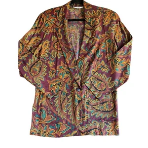 Lauren & Leah Paisley Blazer Jacket Womens Multicolor Vintage M - Picture 1 of 9