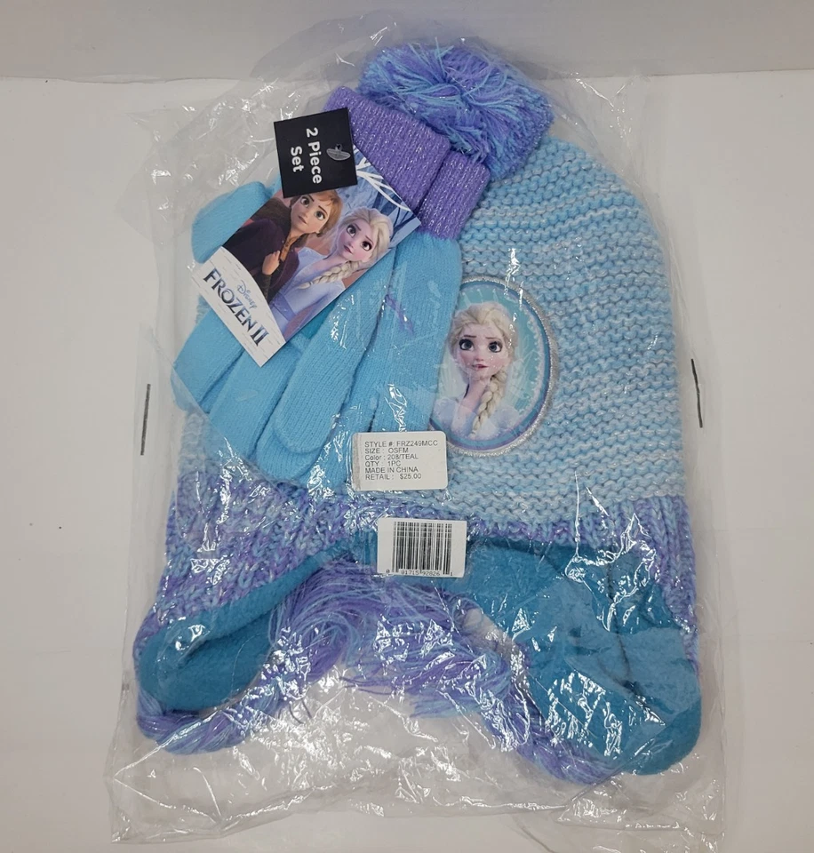 Disney Frozen 2 Invierno Sombrero y Mitón o Guante Set Niño Talla Nuevo Con Etiqueta Foto 1 de 4