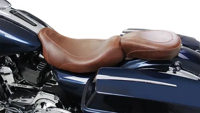 野马棕色宽旅行乘客Pillion座椅Harley Electra Glide 97-21 — 第 1/4 张图片