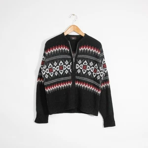 Vintage 60s Puritan Fair Isle Cardigan Sweater Mens Medium Acrylic Ski Lift USA - Picture 1 of 6