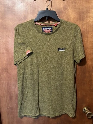 Superdry Orange Label Co Dark Mustard Yellow Embroidery T-Shirt Size L - Image 1 of 4