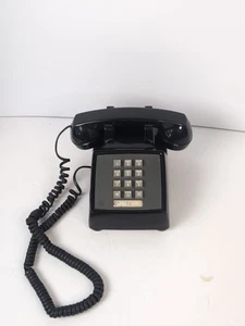 Teléfono AT&T Western Electric 2500DMG negro con botón pulsador probado de colección - Imagen 1 de 11