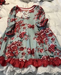 Freches pflaumenfarbenes Weihnachts-/Feiertagskleid Mädchen Größe 3T NEU! So hübsch - Bild 1 von 8