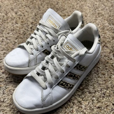 Adidas Mujer Talla 6 Blanco Leopardo Rayas Tenis Informales Puntera Concha Foto 1 de 4