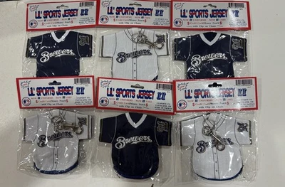 6 J.F. Sports - Milwaukee Brewers Lil' Sport Baseball Jersey Key Chains - Image 1 of 4