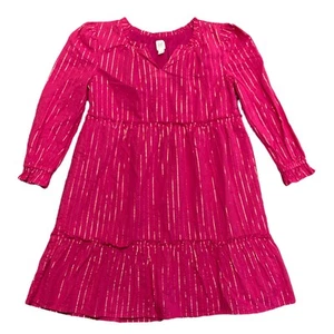 GAP Kids Girl's Long Sleeve Ruffle Sleeve Graphic Print Dress - Picture 1 of 2
