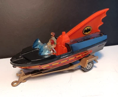 Corgi Toys Batman Glastron Batboat mit Anhänger + robin 70er 70s vintage batman - Bild 1 von 4