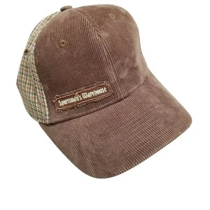 Sportsman's Warehouse Brown Corduroy Plaid Back One Size Fits Most Cap Hat - Picture 1 of 10