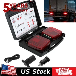 Wireless Tail LED Trailer Tow Lights Kit Magnetic Running For Boat, RV, Trucks - Bild 1 von 12