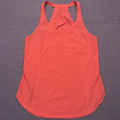 Camiseta sin mangas Lululemon In A Flash muy ligera acampanada naranja neón corte láser 4 Foto 1 de 4