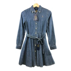 New Ralph Lauren Belted Cotton Denim Shirtdress size 12 - Picture 1 of 12
