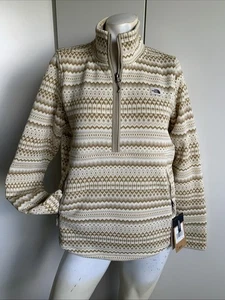*NWT* The North Face Crescent women’s Medium 1/4 Zip Pullover Gardenia fleece - Picture 1 of 5