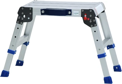 Folding Step Stool for Adults, Aluminum Work Platform Adjustable Height, Lightwe - Image 1 of 4