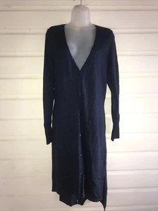 H by Halston long sleeve button front knee length cardigan sweater size LP - Picture 1 of 7