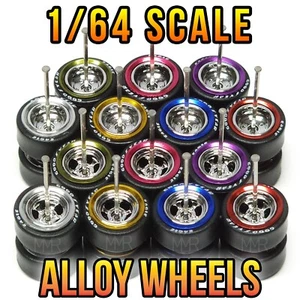 Scala 1/64 LEGA 0 5 RAZZE CROMATE Real Rider Ruote Cerchi Set Pneumatici per Hot - Foto 1 di 26