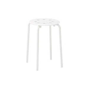 Ikea Marius Stapelhocker, Weiß & Schwarz, Sitzhocker, Stapelbar, Platzsparend - Bild 1 von 15
