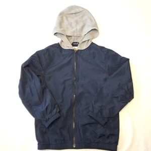 NWT Sz 7-8 Gymboree Everyday Allstar Hooded Windbreaker Jacket Navy Gray - Picture 1 of 4