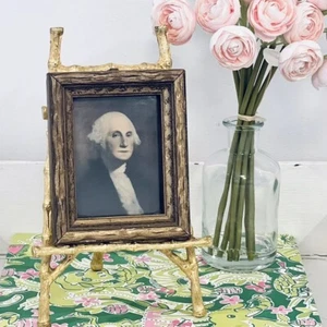 Vintage Portrait Lithograph of George Washington Framed Gold 5x4 - Picture 1 of 6
