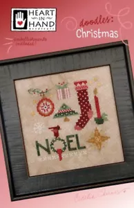 HEART IN HAND DOODLES CHRISTMAS CROSS STITCH PATTERN W/EMBELLISHMENTS - Picture 1 of 1