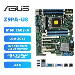 ASUS Z9PA-U8 Motherboard ATX Intel C602-A LGA2011 DDR3 SATA2/3 VGA RJ45 PS/2+I/O - Picture 1 of 6