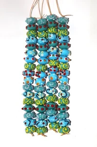 5 Strands Beautiful Lampwork Glass Beads, Fancy Beads for bracelets and jewelry. - Picture 1 of 3
