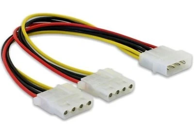 Y 4-Pin Molex Stromkabel Y-Kabel Y Adapter 1 auf 2 Anschlüsse - Bild 1 von 2