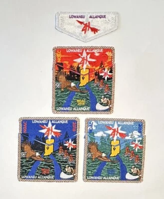 OA BSA PATCHES NOAC 2018 LOWANEU ALLANQUE LODGE 7-PIECES 500 MADE RARE - Image 1 of 2