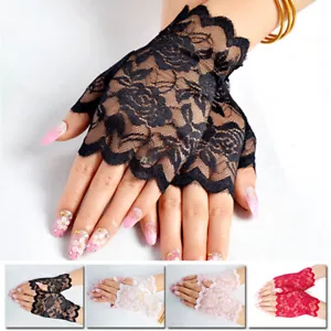 Verano Mujeres Guantes de Encaje Protección Solar Conducción Sin dedos Boda Novia Guantes - Imagen 1 de 16
