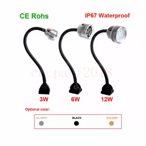 3W/6W/12W Waterproof Flexible LED Lamp Working Light Fixed Base CNC Mill Drill - Picture 1 of 11