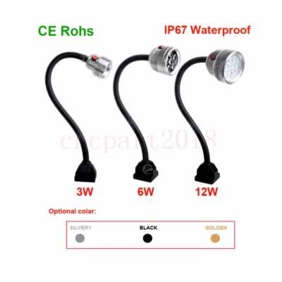 3W/6W/12W Waterproof Flexible LED Lamp Working Light Fixed Base CNC Mill Drill - Image 1 of 4