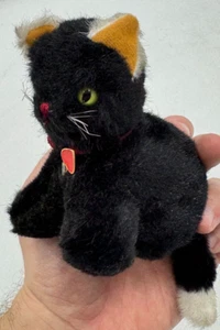 Tiere mit Herz Katze Plüschtier Kuscheltier Stofftier alt antik vintage - Bild 1 von 6