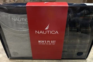 NWT NAUTICA Men’s Sz S PJ Set S/S Crew Tee & Pant 2pc Sleep Gift Set Lounge - Picture 1 of 6