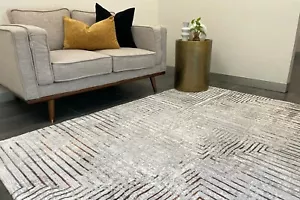 MULTICOLOUR FLOOR RUG ABSTRACT LINES CONTEMPORARY AREA RUG XX LARGE 240 x 330 CM - Picture 1 of 9