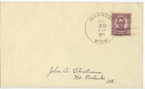 c1931 Monroe Mississippi DPO 1907-57 Franklin County - 3ct Lincoln Sc 635 - Picture 1 of 1