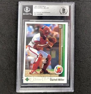 Darrell Miller signed 1989 Upper Deck #462 California Angels card slab auto BAS - Picture 1 of 2