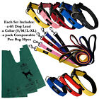 Dog Lead with Collar Neoprene Padded 6ft Comfort Leash including 50pcs poo bags