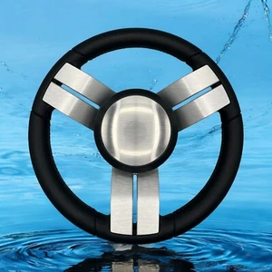Model M703 Boat Steering Wheel with Brushed Dual Spokes/Center Cap KEYED - Picture 1 of 14