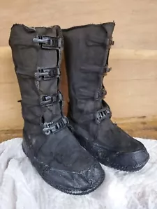 Vintage 1900's Goodrich Children's Shoes Kids Galoshes Black Rain Boots Buckle - Picture 1 of 11