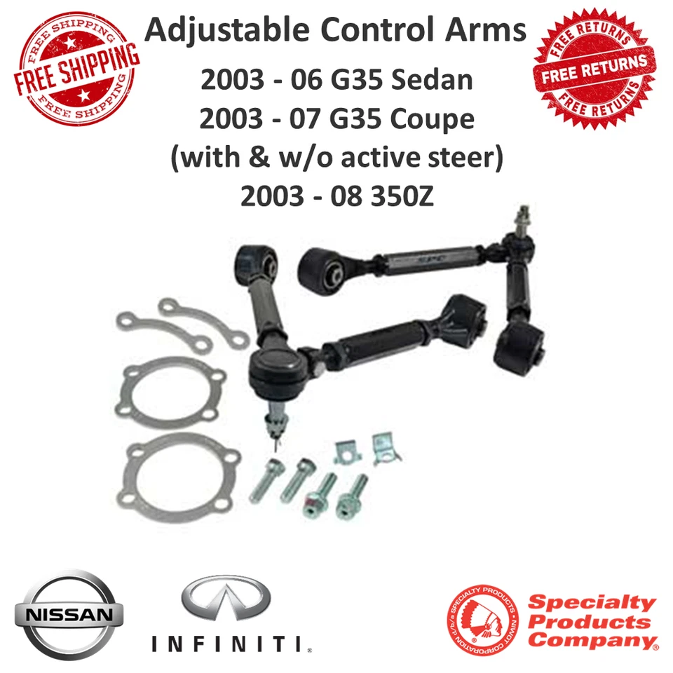 SPC Front Adj Control Arm Pair For 03-07 Infiniti G35 & 03-08 Nissan 350Z #73000 - Image 1 of 4