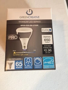 Green Creative 40771 - 8BR30DIM/827 BR30 LED Bulb, E26 8W 65W Equiv. - Dimmable - Picture 1 of 6